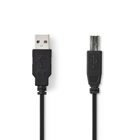 Nedis USB 2.0 CableA Male to USB-B Male 2m Black CCGT60100BK20