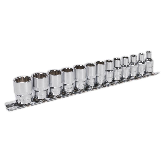 Sealey Socket Set 13pc 1/4"Sq Drive Total Drive AK69813
