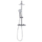 Baridi Thermostatic Shower Mixer Set, 20cm Round Head, Adjustable Rail - Chrome DH314