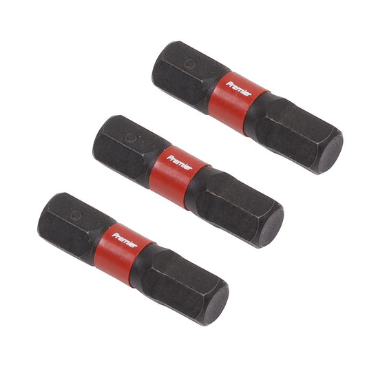 Sealey Premier Hex 6mm Impact Power Tool Bits 25mm - 3pc AK8214