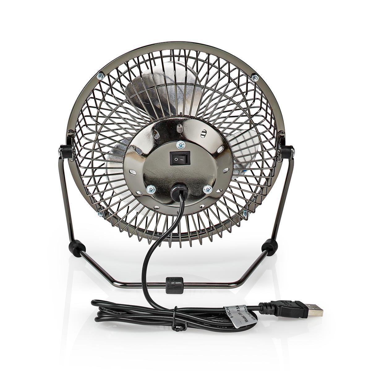 Nedis Metal Mini Fan 15cm Diameter USB Powered Gun Metal - FNDK1GM15