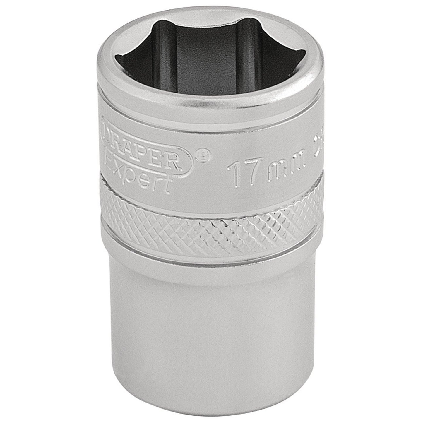 Draper Expert Quality Chrome 1/2" Square Drive 6 Point Metric Socket - 17mm - 16607