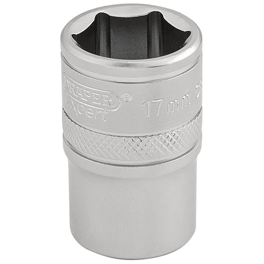 Draper Expert Quality Chrome 1/2" Square Drive 6 Point Metric Socket - 17mm - 16607