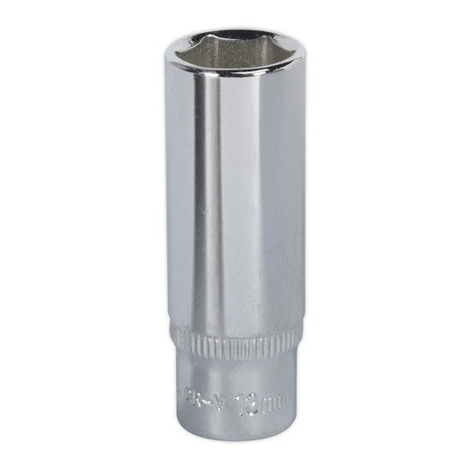 Sealey WallDrive Socket 13mm Deep 1/4"Sq Drive Fully Polished SP1413D