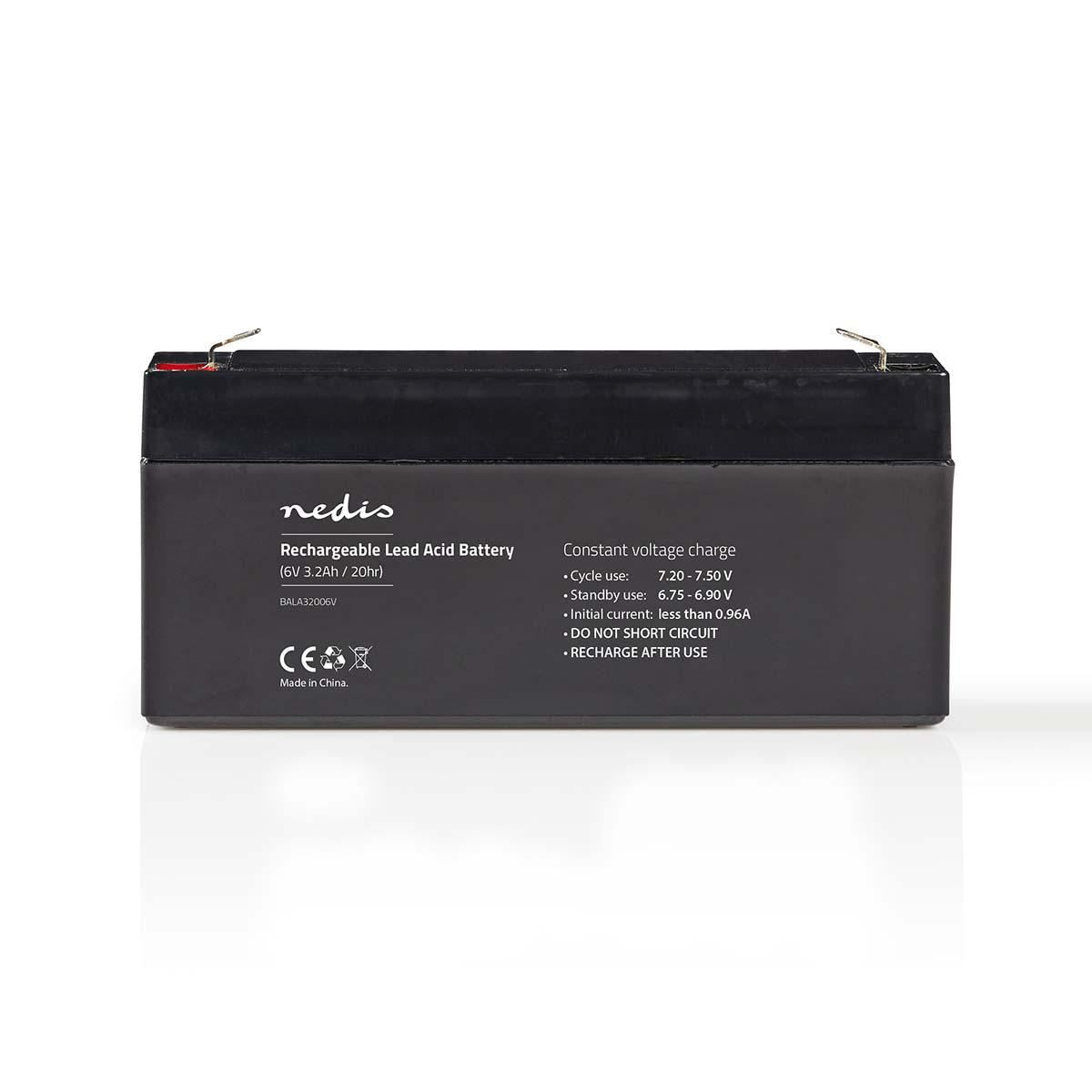 Nedis Rechargeable Lead-Acid Battery 6V 3200mAh 134 x 35 x 61mm BALA32006V