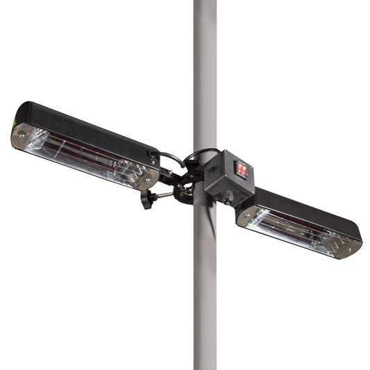 Dellonda Folding Parasol/Gazebo/Patio Outdoor Infrared Heater, Two Panels, Extra Long 5M Cable, 1600W - DG176 DG176
