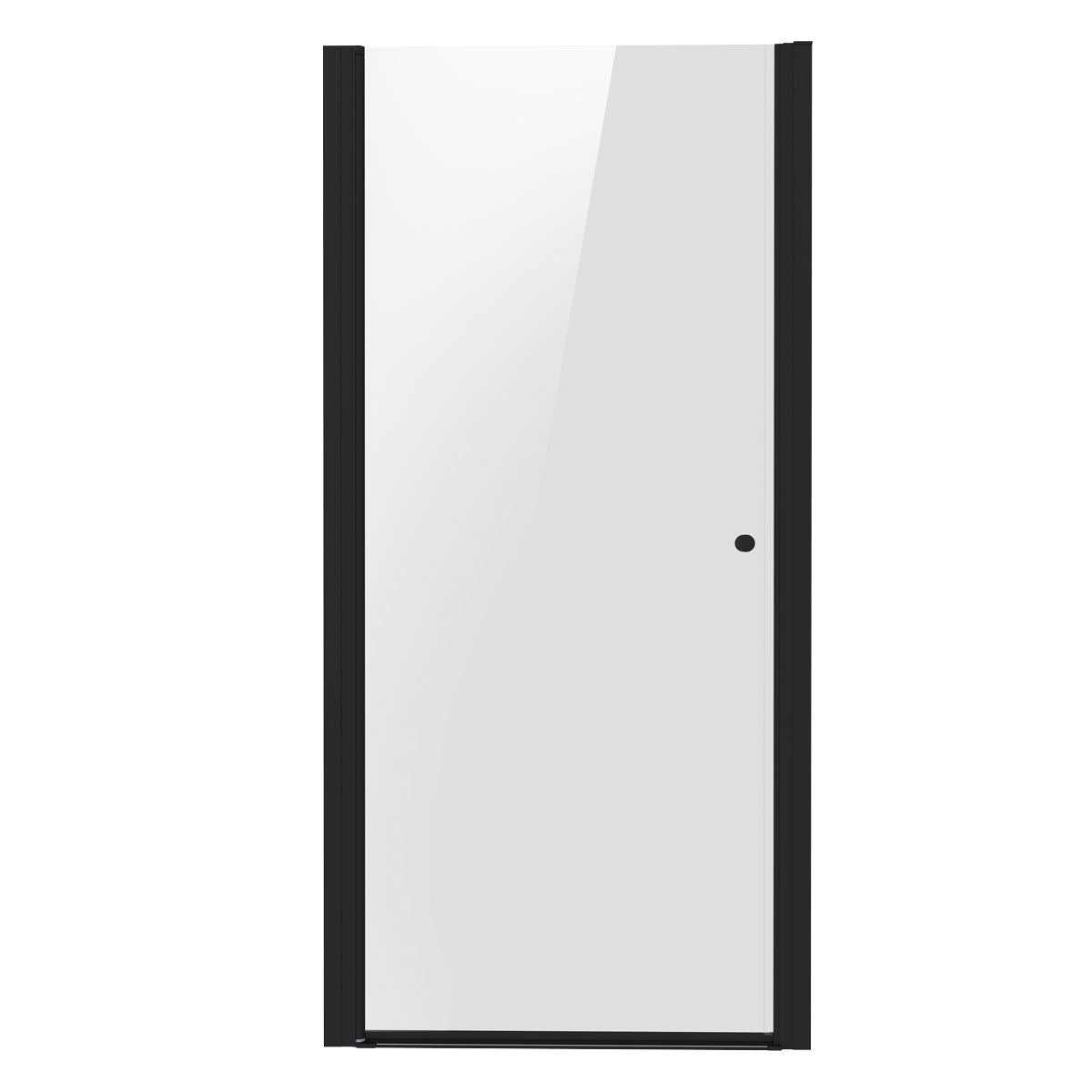 Baridi Pivot Shower Door 800 x 1850mm, 6mm Tempered Glass, Reversible - Black
