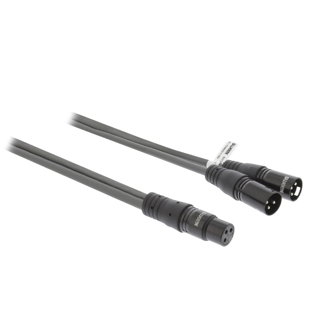 Sweex XLR Stereo Cable 2x XLR 3-Pin Male to XLR 3-Pin Female 1.5m Dark Grey - COTH15020GY15