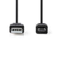 Nedis USB 2.0 Coiled Cable A Male to Micro B Male 2m Black CCGP60540BK20