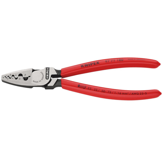 KNIPEX 97 71 180 SB Crimping Pliers for Wire Ferrules, 180mm