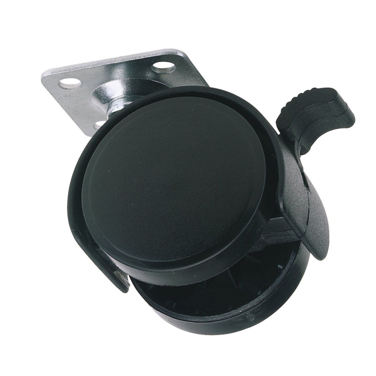 Draper 65463 25 kg 40 mm Diameter Twin Nylon Castor with Brake - Black