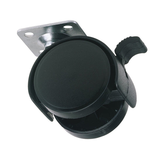 Draper 65463 25 kg 40 mm Diameter Twin Nylon Castor with Brake - Black