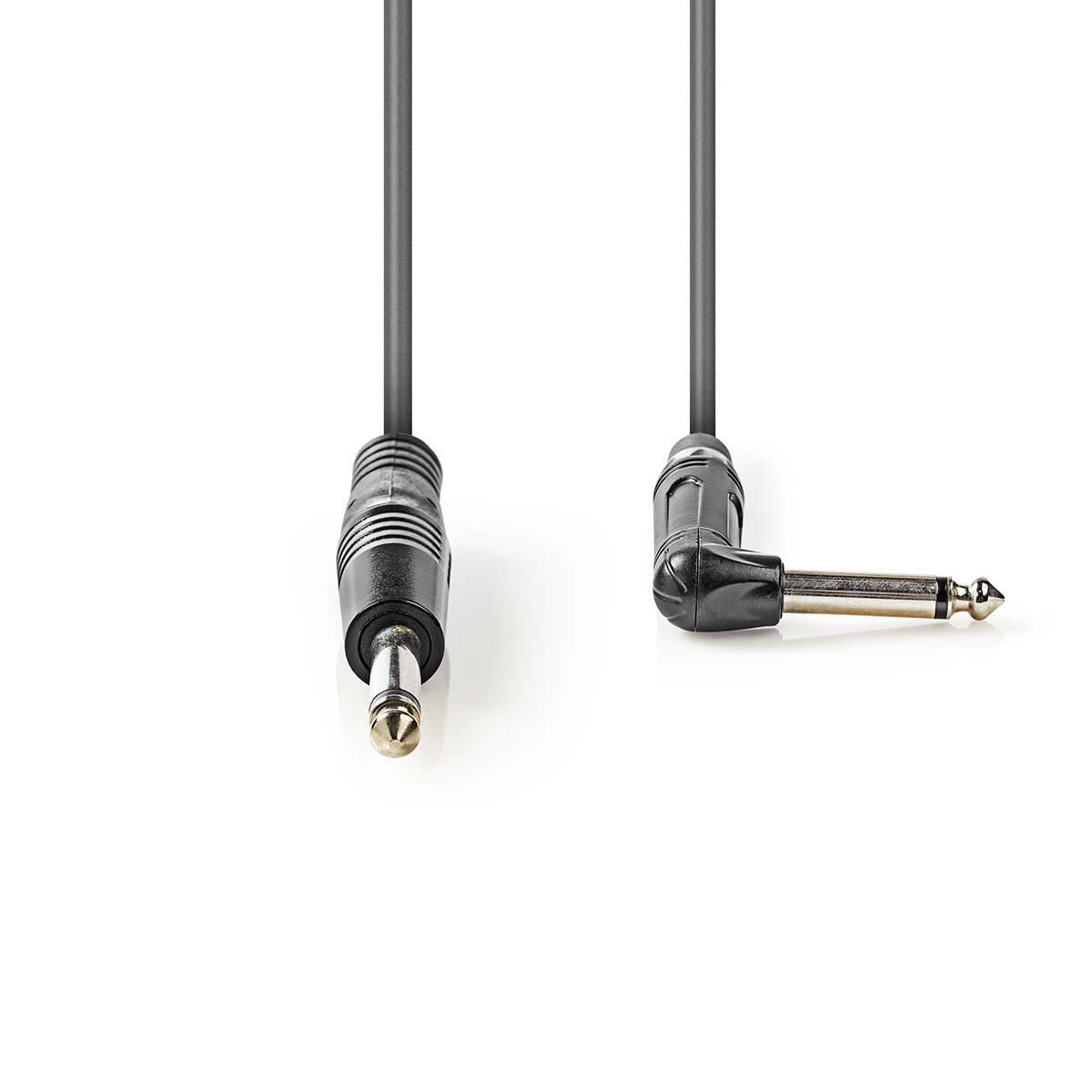 Nedis Unbalanced Audio Cable 6.35mm Male to 6.35mm Male Angled 3m Grey - COTH23005GY30