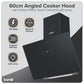 Baridi Angled Chimney Cooker Hood with Touch Controls & Carbon Filters 60cm