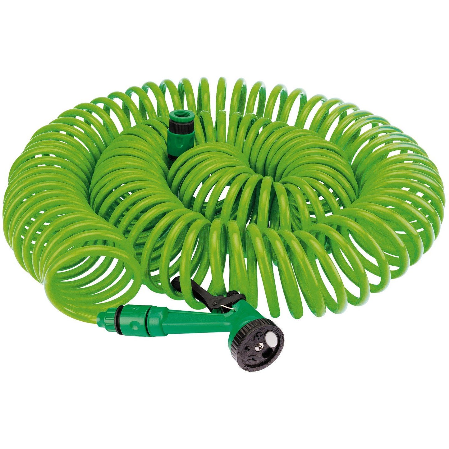 Draper 83986 30m Garden Recoil Water Hose & 5 Pattern Spray Gun & Tap Connector