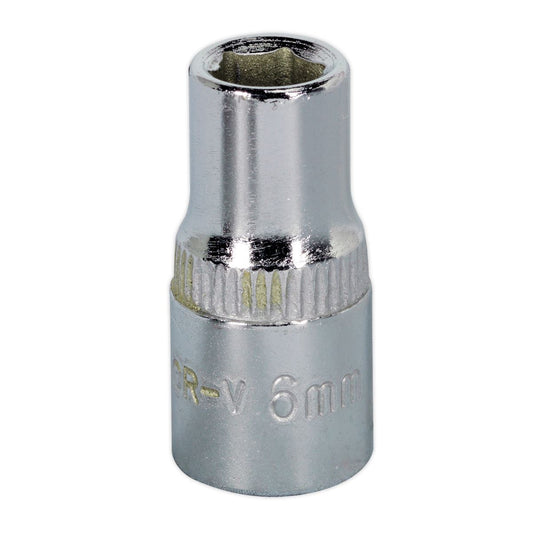 Sealey WallDrive Socket 6mm 1/4"Sq Drive Fully Polished SP1406