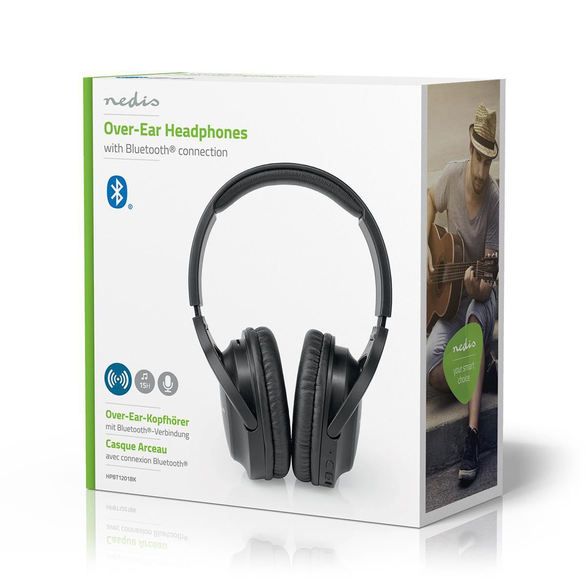 Nedis Wireless Headphones Bluetooth® Over-ear Black - HPBT1201BK