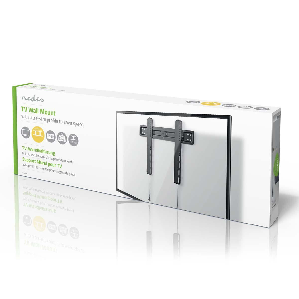 Nedis Fixed TV Wall Mount 32-55" Max 35 kg 18mm Wall Distance TVWM5030BK