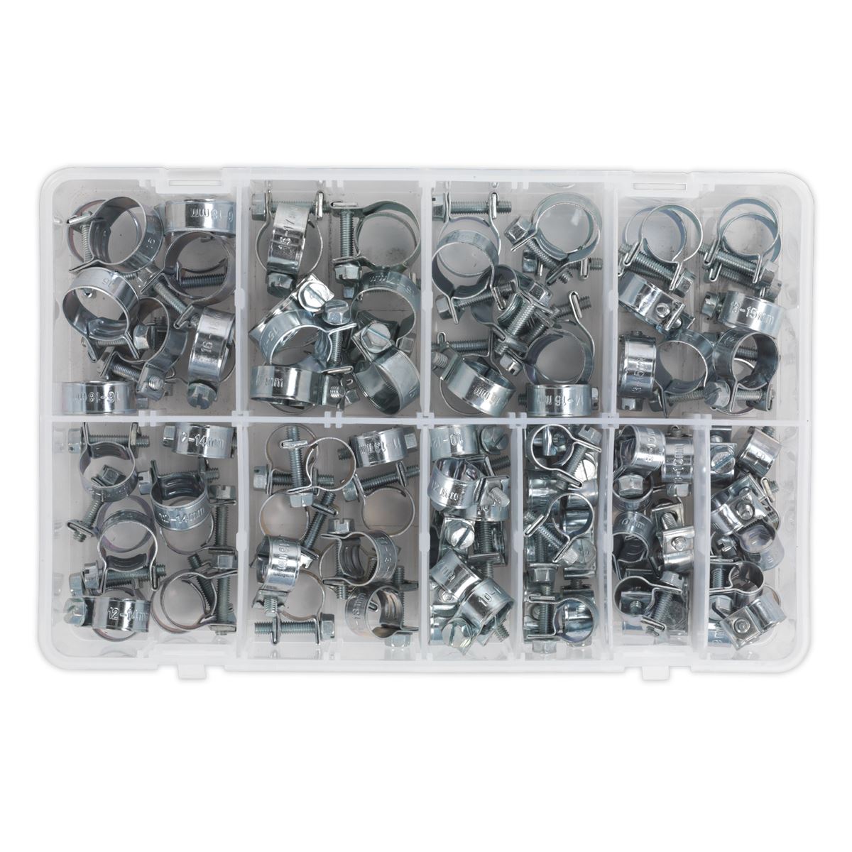 Sealey Mini Hose Clip Assortment 100pc AB042MH