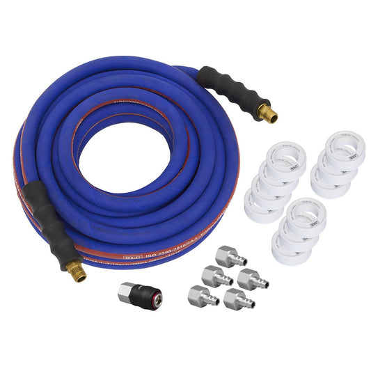 Sealey Extra-Heavy-Duty High Flow Air Hose Kit with Couplings 15m x 13mm AHK05