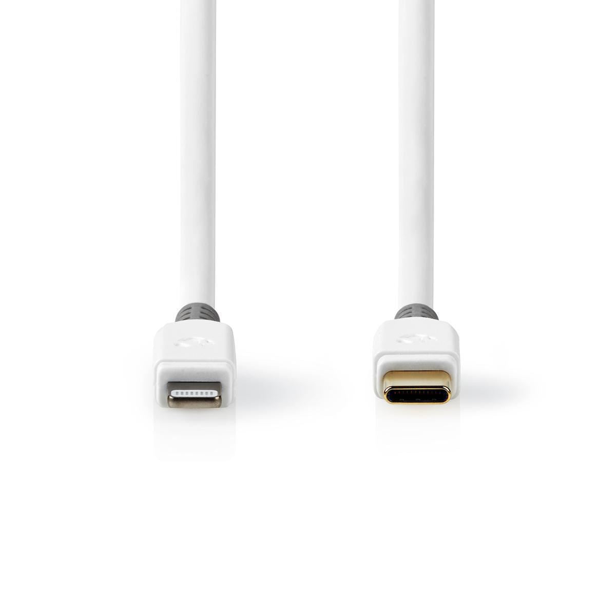 Nedis Apple Lightning Cable Apple Lightning 8-Pin Male to USB-C 2m White - CCBW39650WT20