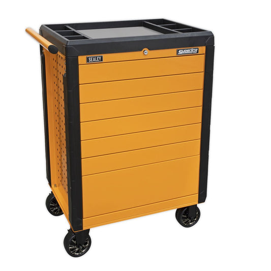 Sealey Rollcab 7 Drawer Push-To-Open Hi-Vis Orange APPD7O