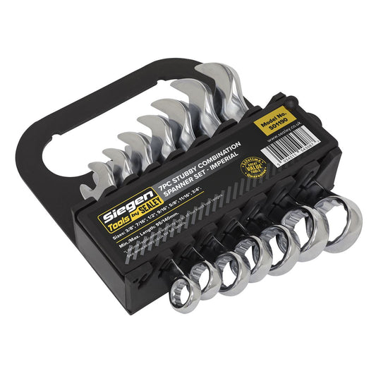 Sealey Combination Spanner Set 7pc Stubby Imperial S01190