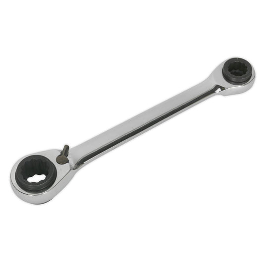 Sealey Ratchet Ring Spanner 4-in-1 Reversible Metric S0983