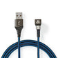 Nedis USB Cable USB 2.0 USB-A Male USB Type-C Male 480 Mbps Gold Plated 2m Round - GCTB60600BK20