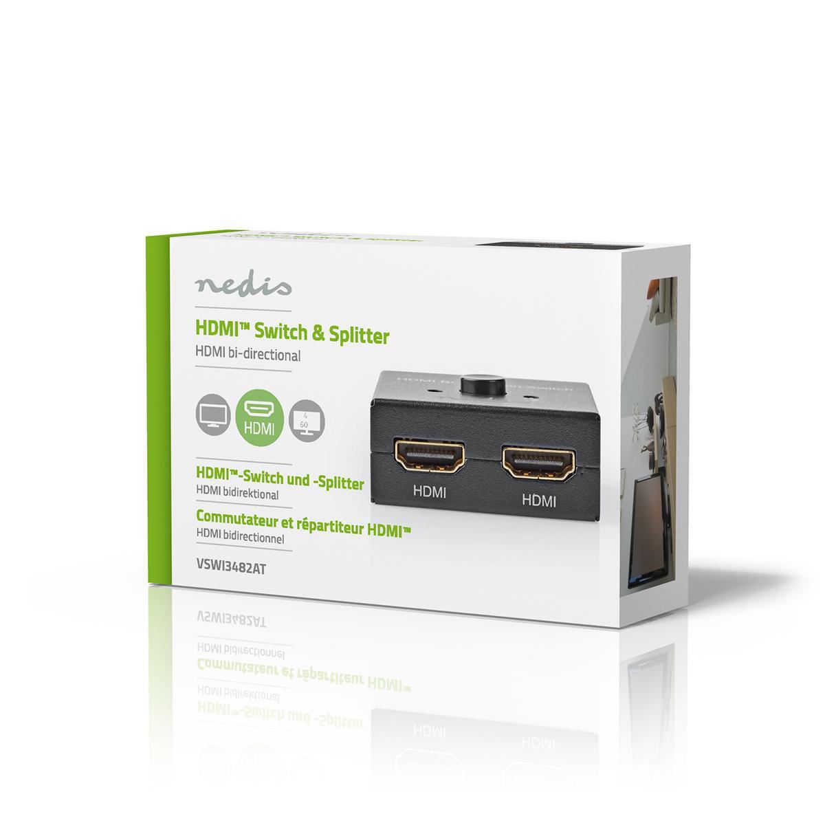 Bi-directional Switch 2x HDMI Output to 1x HDMI Input 2x HDMI - VSWI3482AT