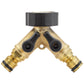 Draper Expert Double Outdoor Garden Tap Connector Brass 3/4" BSP Flow Control - 36228