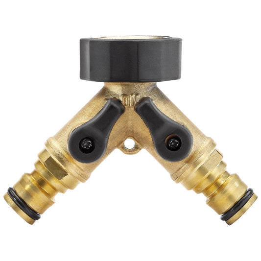 Draper Expert Double Outdoor Garden Tap Connector Brass 3/4" BSP Flow Control - 36228