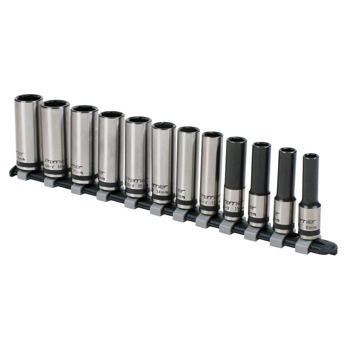 Premier Socket Set 12pc 3/8"Sq Drive Deep Lock-On 6pt Metric - AK2744B