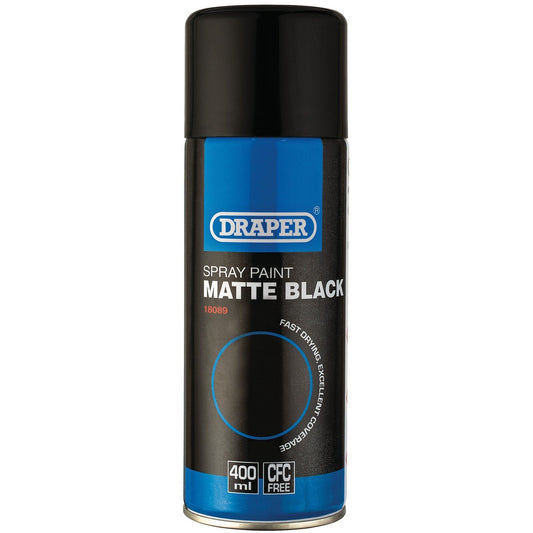 Draper Matt Black Spray Paint (400ml) ARE-MP - 18089