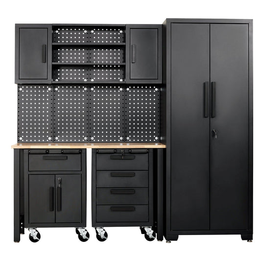 Draper Single Garage Workstation with Roller Cabinets