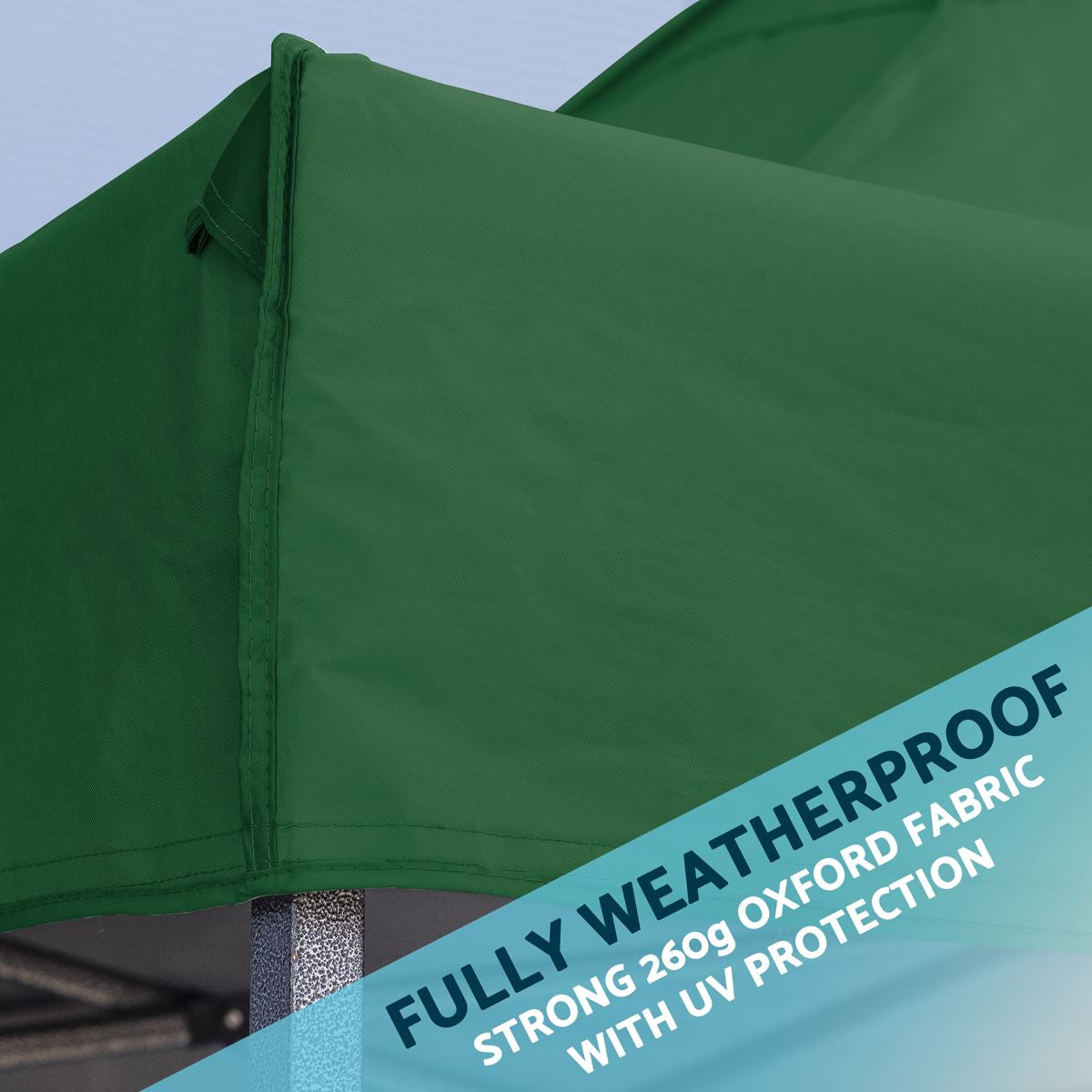 Sealey Dellonda Premium 2x2m Pop-Up Gazebo, Heavy Duty, PVC Coated, Water Resistant Fabric, Supplied with Carry Bag, Rope, Stakes & Weight Bags - Dark Green Canopy DG128