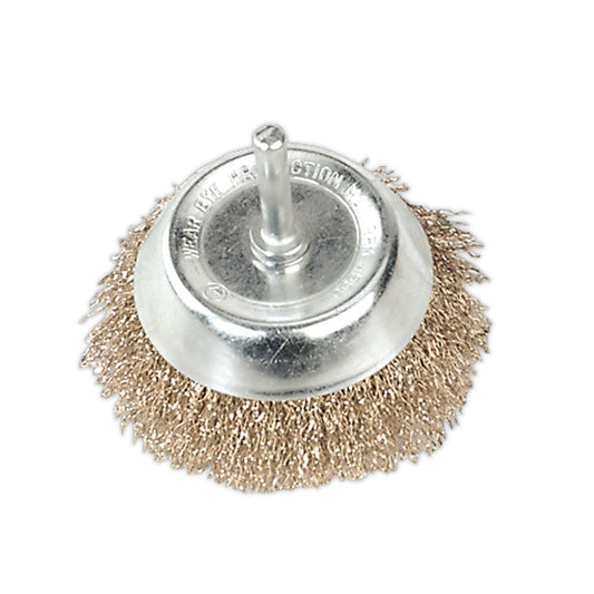 Sealey Wire Cup Brush 75mm with 6mm Shaft SCB75