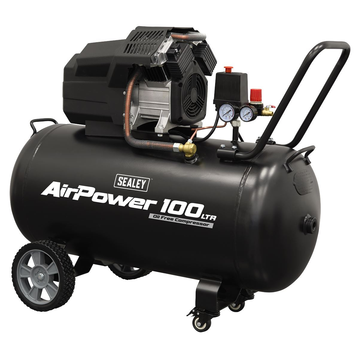Sealey Air Compressor 100L V-Twin Oil Free Direct Drive 3hp SAC10002