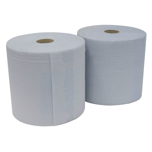 Sealey 2-Ply Blue Wiper Roll 400m x 260mm - Pack of 2 BLU400