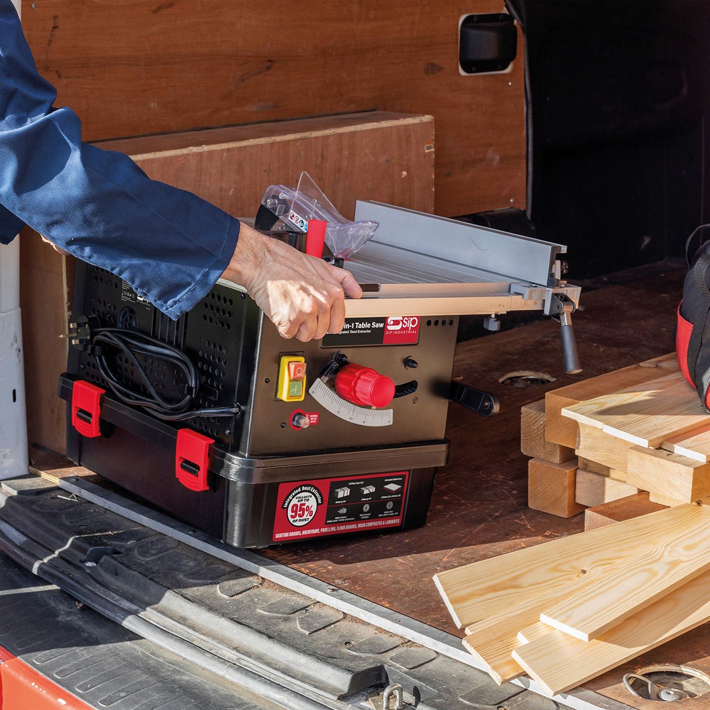 SIP Industrial 2-in-1 Table Saw with Integrated Dust Extractor