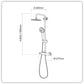 Baridi Thermostatic Shower Mixer Set, 20cm Round Head, Adjustable Rail - Black