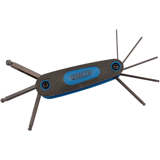 Draper Expert 8 Piece Folding Ball End Hexagon Allen Key Set Metric - 33837