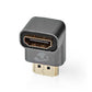 Nedis 90° HDMI Female to HDMI Male 90 Degree Coupler Gold Plated Gunmetal Grey - CVTB34901GY