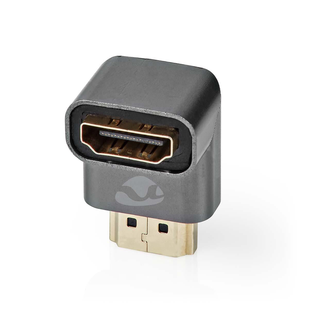Nedis 90° HDMI Female to HDMI Male 90 Degree Coupler Gold Plated Gunmetal Grey - CVTB34901GY