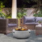Dellonda Round MgO Fire Pit with BBQ Grill, 60cm, Safety Mesh Screen Light Grey