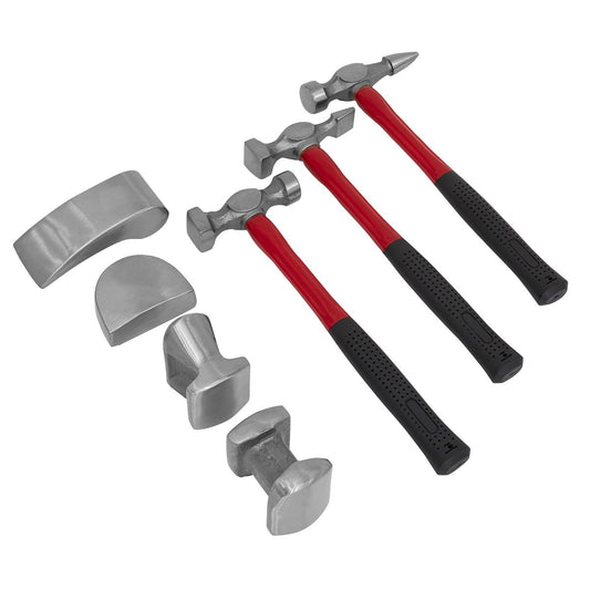 Sealey Panel Beating Set 7pc Drop-Forged Fibreglass Shafts CB707