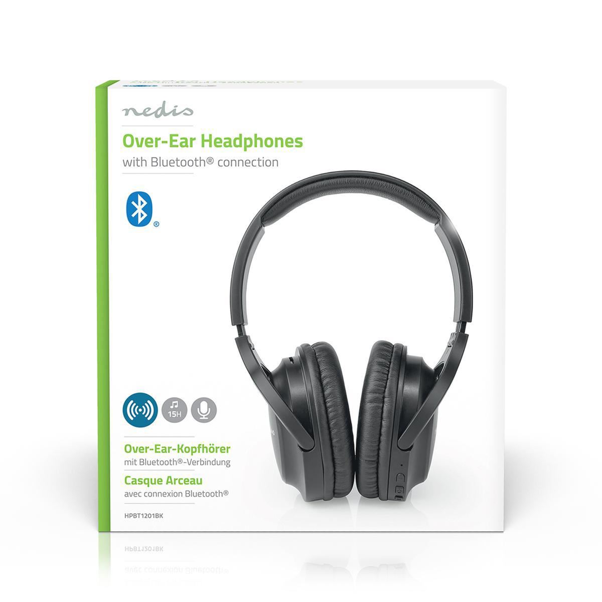 Nedis Wireless Headphones Bluetooth® Over-ear Black - HPBT1201BK