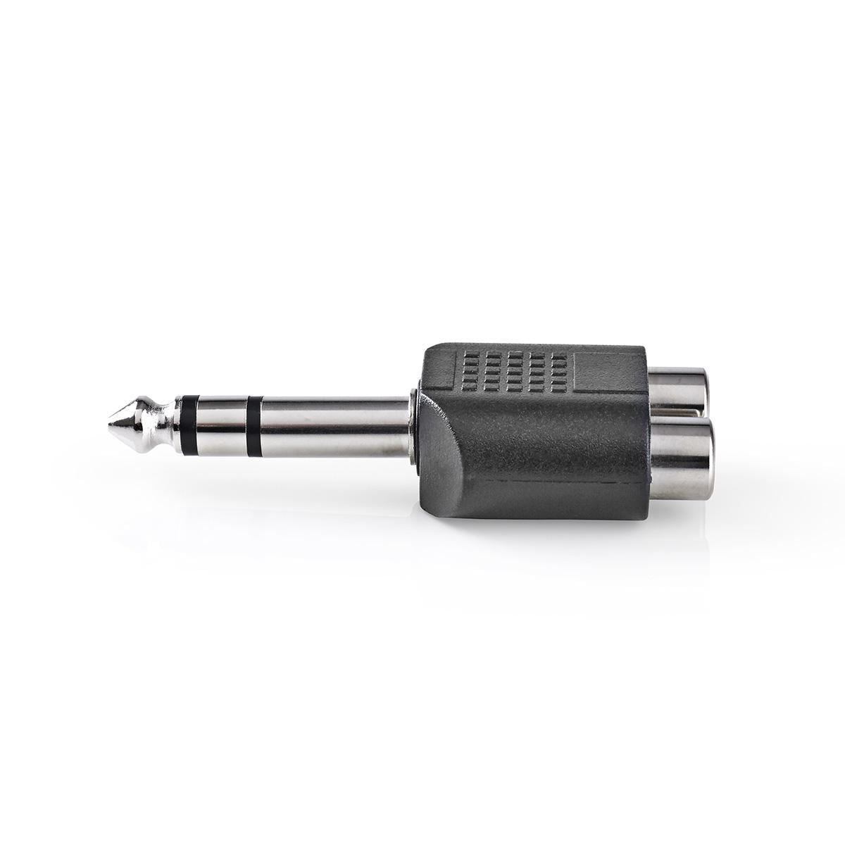Nedis Stereo Audio Adapter 6.35mm Male to 2x RCA Female 10 pieces Black