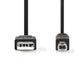 Nedis USB 2.0 CableA Male to USB-B Male 3m Black CCGT60100BK30