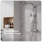 Baridi Thermostatic Shower Mixer Set, 20x20cm Square Head, Adjustable Rail - Chrome DH316